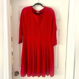 Classic CALVIN KLEIN red sweater dress